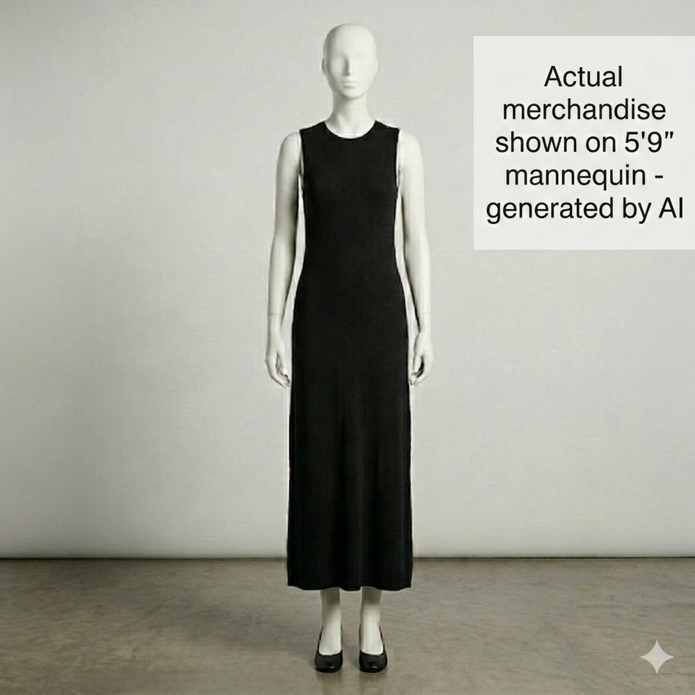 NWT Premier Dresses Black Jersey Maxi Dress, TALL 57" Length, Size M - Picture 3 of 8